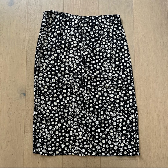 NWT H&M floral print midi skirt with slit - size 12 - Picture 2 of 4